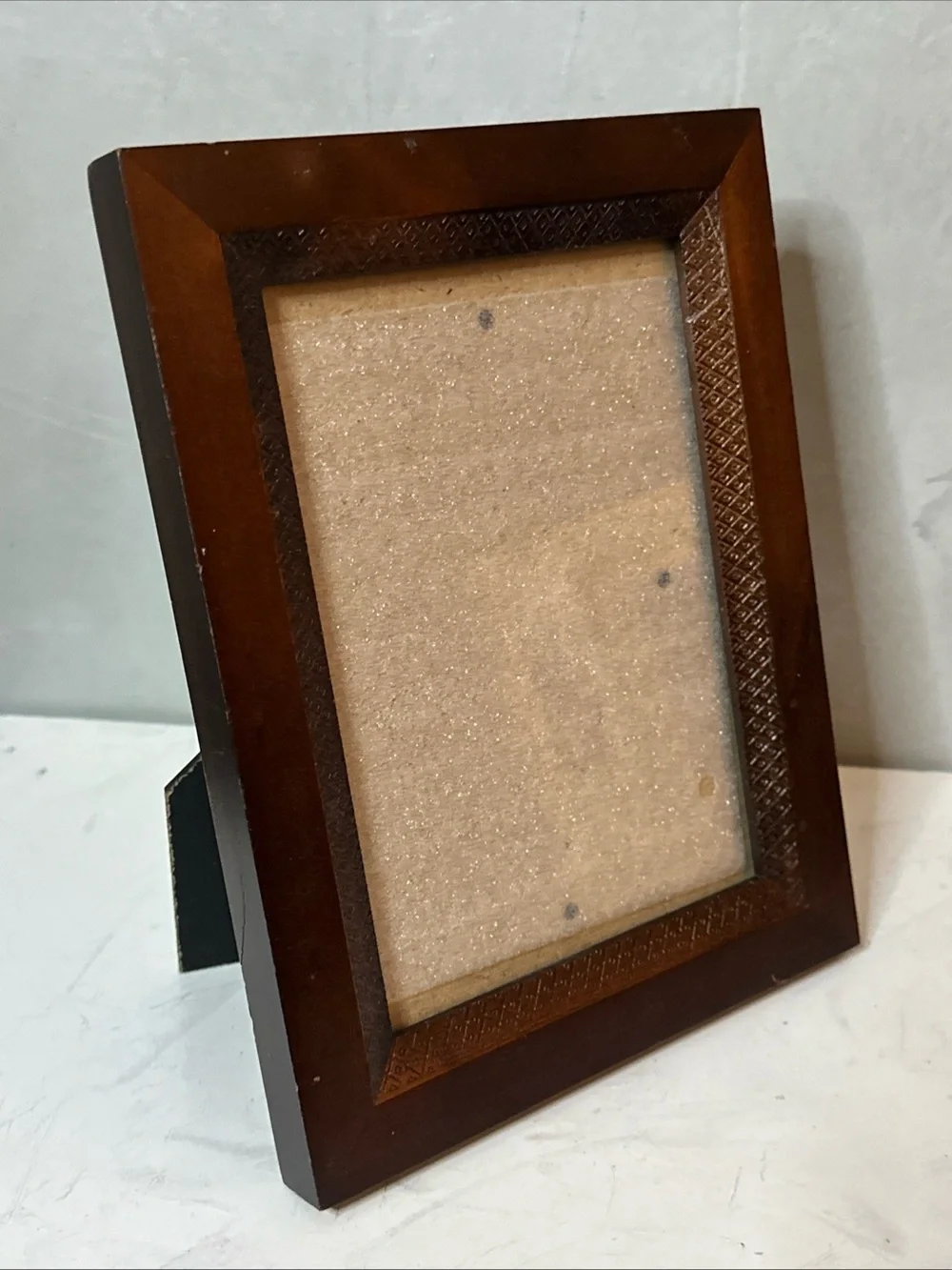 Wood Picture Frame ETCHED Border.. .. For 5 X 7” Picture